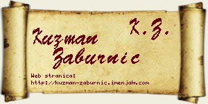 Kuzman Zaburnić vizit kartica